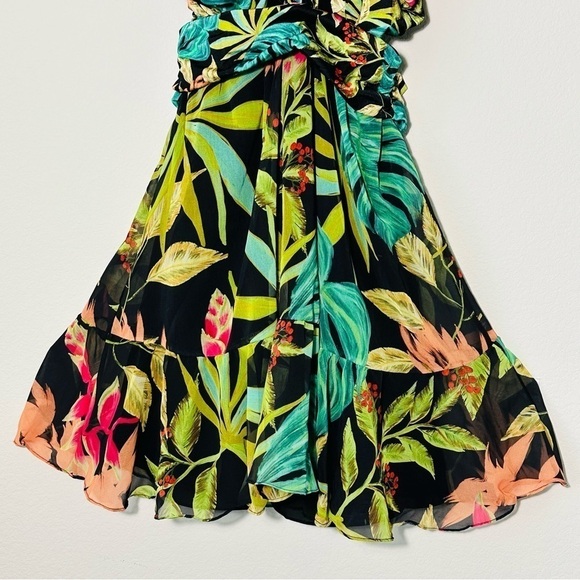 NWT PATBO Tropicalia Palm Cut Out Convertible Mini Dress in Black size L - Picture 10 of 16